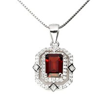 Silver Pendant Red Garnet
