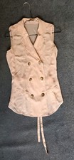 Beige sheer double - beige, breasted