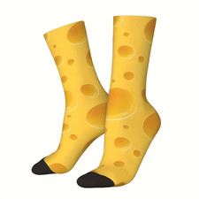 Mens "Cheesy Feet" Cheese 3D Printed Cartoon Novelty Character Socks UK 6-11