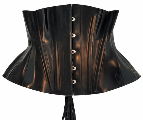 Black latex unberbust corset - black,