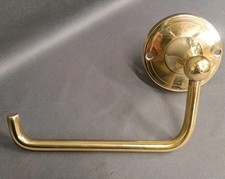 BARE BRASS LOO ROLL HOLDER