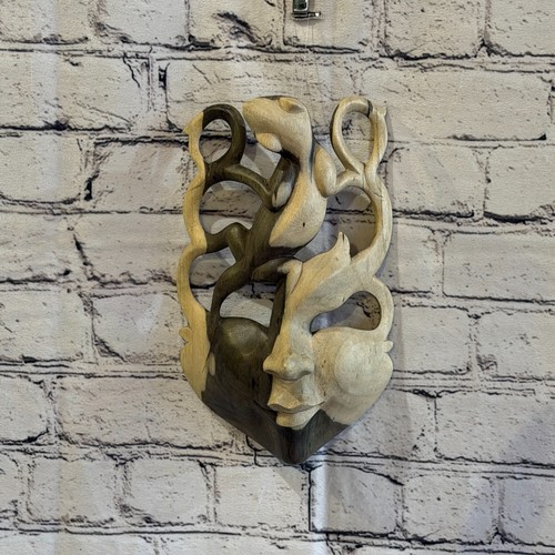 25cm wooden soulmate mask wall - soulmate,