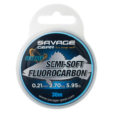 Savage Gear NEW Semi Soft 100% Fluorocarbon Line SEABASS - 30m Spool