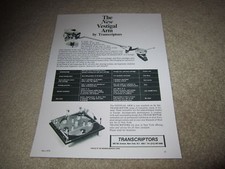 Transcriptors Vestigal Tonearm Ad, 1974, Article, Info