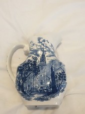 Liberty Blue Historic Colonial Scenes Water Jug /  Pitcher Old North Church