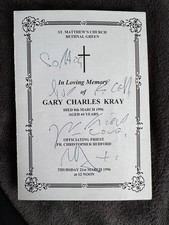 Gary Kray Order Of Service
