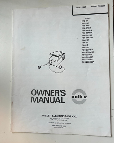 Miller welder rfc - miller, foot