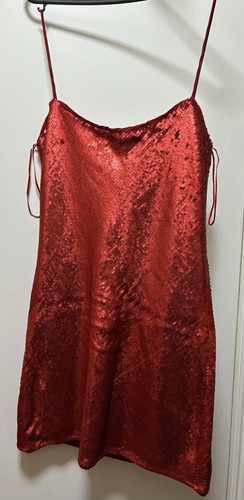 Zara red sequinned dress size - zara,