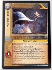LORD OF THE RINGS TCG MINES OF MORIA RARE CARD 2R22 GANDALF'S STAFF lp