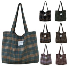Tweed Check Tote Bag Large