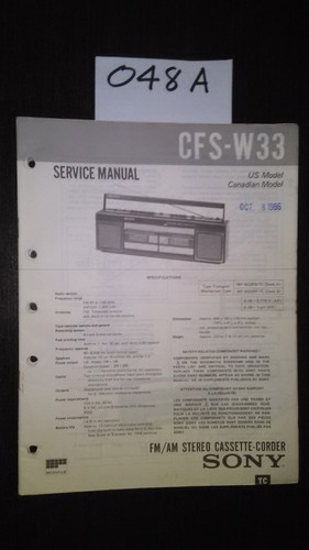 Sony cfs w33 stereo boombox - sony,