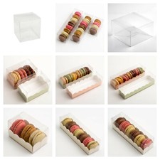 Clear Macaron / Macaroon Boxes Plain or Inserts Favour Gift Boxes (Box Only)