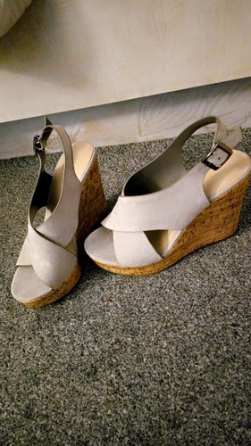 Womens beige slingback wedge - womens,