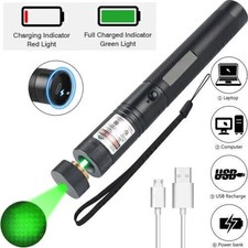3000Miles Strong Beam Green Laser Pointer Torch 532nm Dot Light USB Rechargeable
