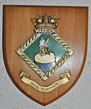 HMS Warrior ward room plaque shield Royal Navy RN