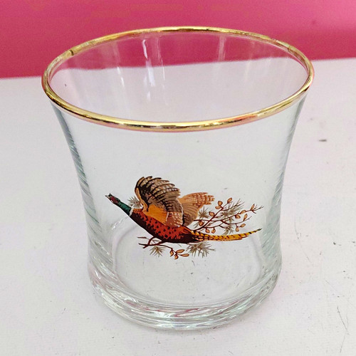 Clear glass tumbler gold - clear,