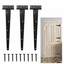 12" 14" 16" Heavy Duty Tee Hinges Black Pack of 3 Garden Shed Gate Stable Doors