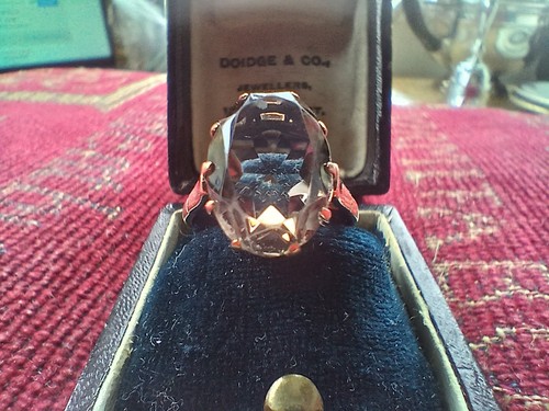 9ct gold dress ring - ring, smokey