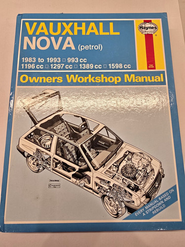 Vauxhall nova haynes workshop - vauxhall,