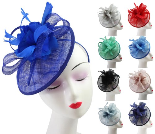 Flower feather hair hat - feather,