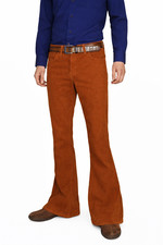 Mens RETRO FLARES Tan Brown