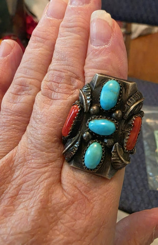 Vtg navajo turquoise red - vtg,