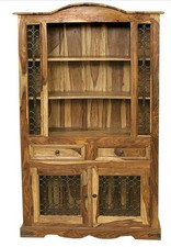 Tall wooden bookcase shelving