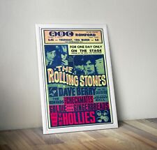 The Rolling Stones Romford Concert Poster Wall Art  Vintage Picture Repro 1960s