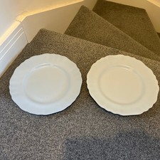 J&G Meakin Glamour Celeste 2 x Dinner  Plates Dia 25 cm  Blue Scalloped Edge