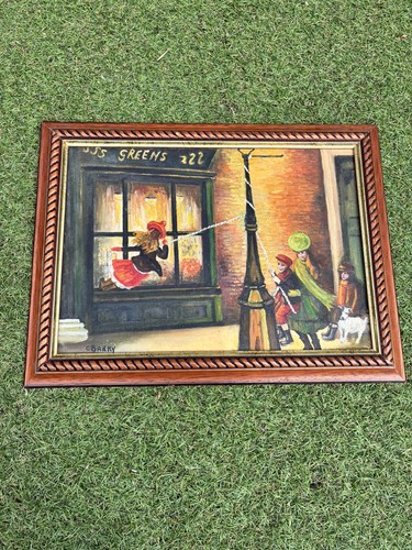 Vintage framed oil - vintage,