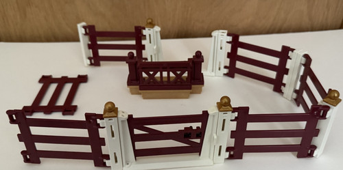 Playmobil brown fence - fence, panels