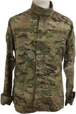 Ex Military Men's Jacket Size M Green Camo Zip Pockets Collar Used F1