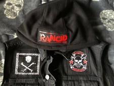 Rancid Punx 20 Years Down Hooligans Punk Rock Denim Cut-Off Battle Jacket S-4XL