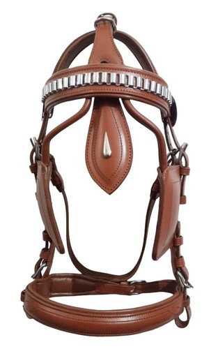 Leather driving harness bridle - harness,