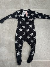 Bonds Black Silver Star Wondersuit Age 6-12 Months
