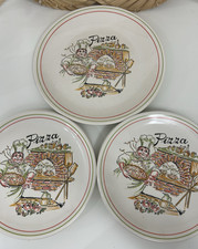 Vintage Set of Pizza Plates Made In Italy Ironstone  4 x 9.5" &  1 x 11"