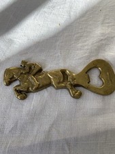 Vintage Brass Racing Theme Bottle Opener Engraved c.F Equestres Tel. (61)426442