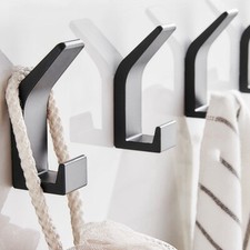 5pcs Double Hook Towel Hooks Bathroom Clothes Hanger Coat Key Organizer Hooks