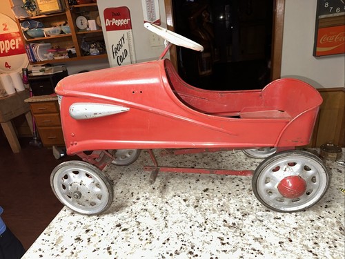 Vintage metal pedal car - metal,