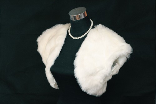 Ivory faux fur bridal wedding - fur,
