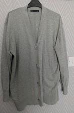 M&S Womens Grey V Neck Long