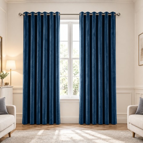 Plain velvet blackout curtains - velvet,