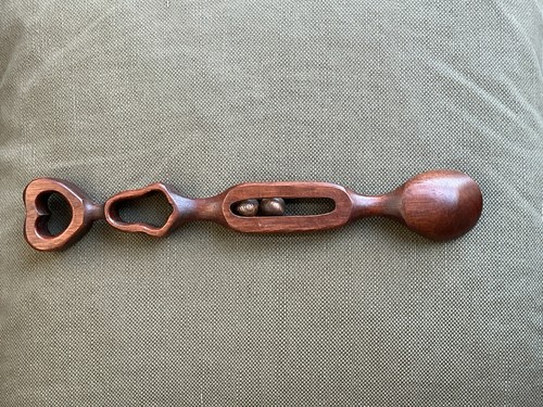 Carved wooden balls cage - wooden,