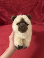 Toys R Us Siamese Himalayan Ragdoll Beige Brown Cat Kitty Soft Plush Toy 9”