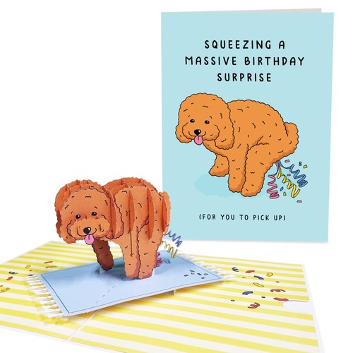 Dog pop cards birthday - dog, up