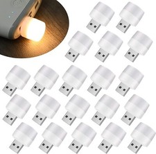 20X USB Portable LED Mini Night Light Small Round Lamp Computer Power Reading