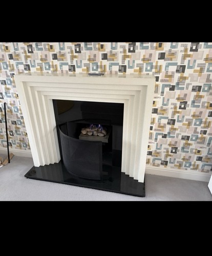 Marble surround back - back, fireplace