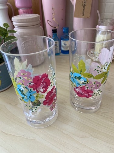 Plastic floral tumblers - plastic,
