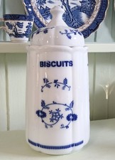 Biscuit Barrel Blue and White