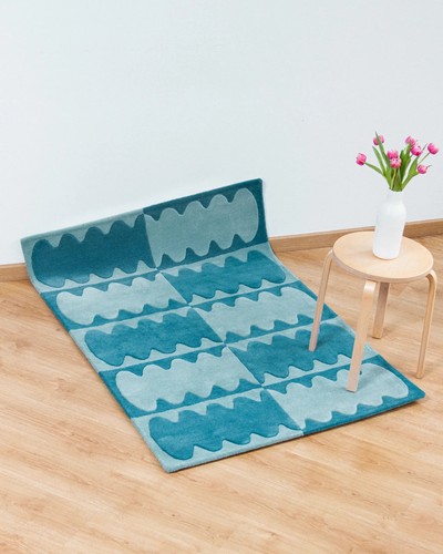 Handmade wool abstract blue - handmade,